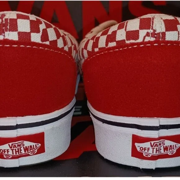 VANS Comfycush Era Men's 7.5/Women's 9 Tear Check Red/White VN0A3WM9V9Z